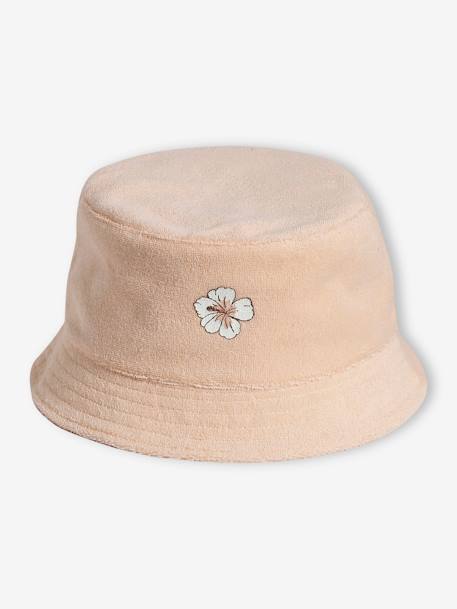 Reversible Bucket Hat for Girls rosy apricot 