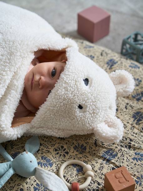 Transformable Baby Nest in Plush Fabric, Bear Beige+ecru+khaki 