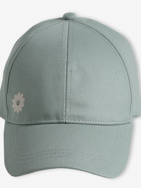 Plain Cap for Girls sky blue+strawberry 