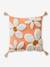 Flower Square Cushion with Pompoms tangerine 