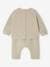 Sweatshirt & Trousers Combo for Babies clay beige+ecru+marl beige+rose 