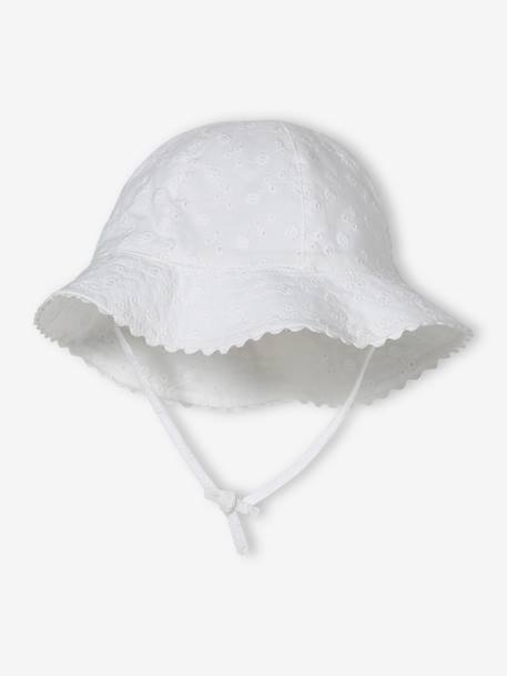 Hat in Broderie Anglaise for Baby Girls ecru 