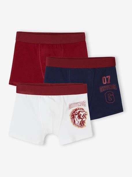 Pack of 3 Harry Potter® Boxer Shorts for Children bordeaux red 