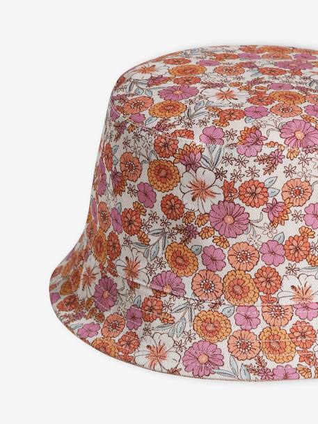 Reversible Bucket Hat for Girls rosy apricot 