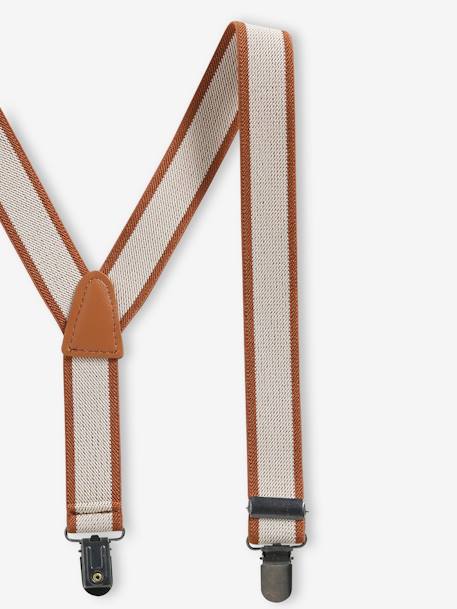 Two-Tone Braces for Boys caramel+navy blue 