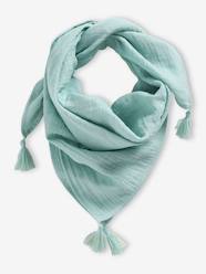 Girls-Plain Scarf with Tassels for Girls