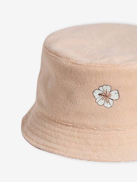 Reversible Bucket Hat for Girls rosy apricot 