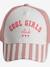 Cap for Girls, 'Cool Girls Club' striped blue+striped pink 