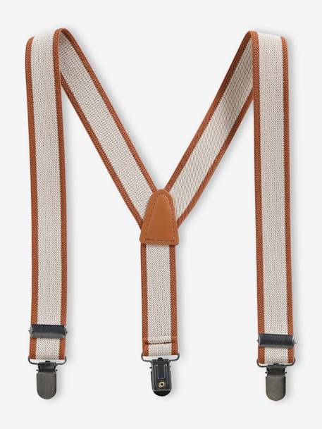 Two-Tone Braces for Boys caramel+navy blue 