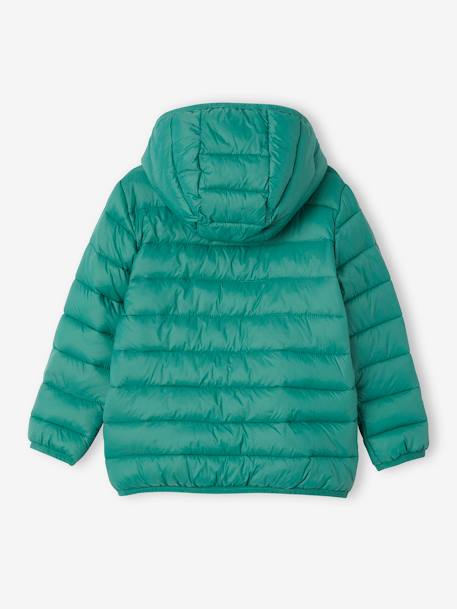 Lightweight Jacket with Recycled Polyester Padding & Hood for Boys BEIGE DARK SOLID WITH DESIGN+denim blue+English green+green+navy blue+petrol blue 