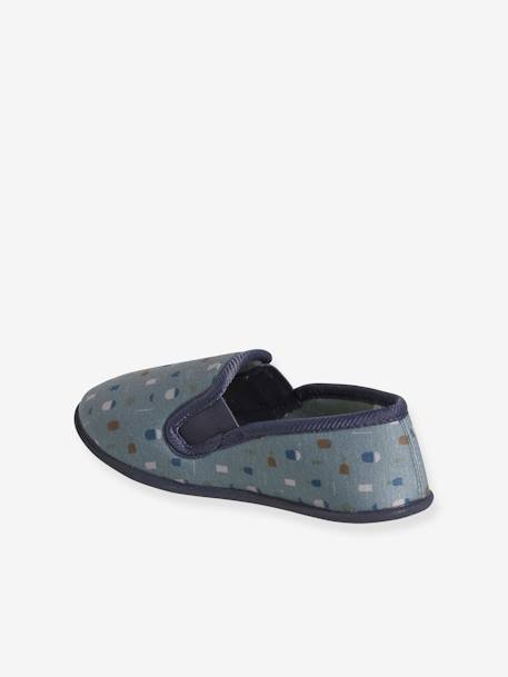 Elasticated Slippers in Canvas for Children marl grey+night blue+printed blue+printed grey 