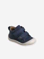 -Pram Shoes in Soft Leather with Hook&Loop Strap, for Babies, Designed for Crawling