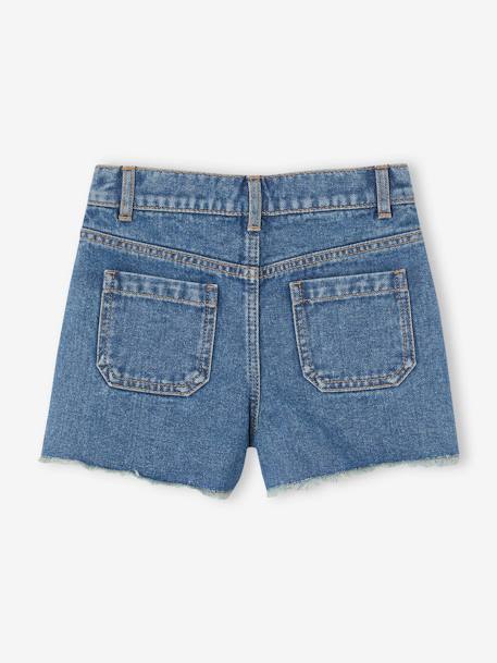 Denim Shorts, Frayed Hems, for Girls stone 