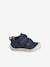 Pram Shoes in Soft Leather with Hook&Loop Strap, for Babies, Designed for Crawling blue+electric blue+navy blue 