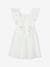 Ruffled Occasion Wear Dress in Cotton Gauze & Tulle, for Girls ecru 