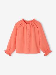 Girls-Blouses, Shirts & Tunics-Wide Cotton Gauze Blouse for Girls