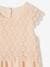 2-in-1 Special Occasion Dress, Macramé Top Layer, for Girls nude pink+WHITE LIGHT SOLID 