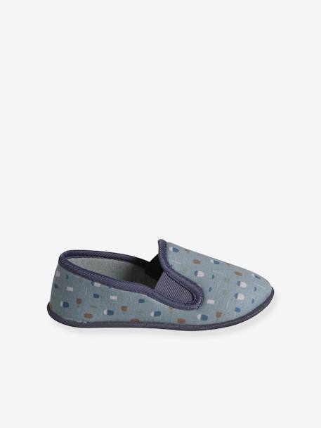 Elasticated Slippers in Canvas for Children marl grey+night blue+printed blue+printed grey 