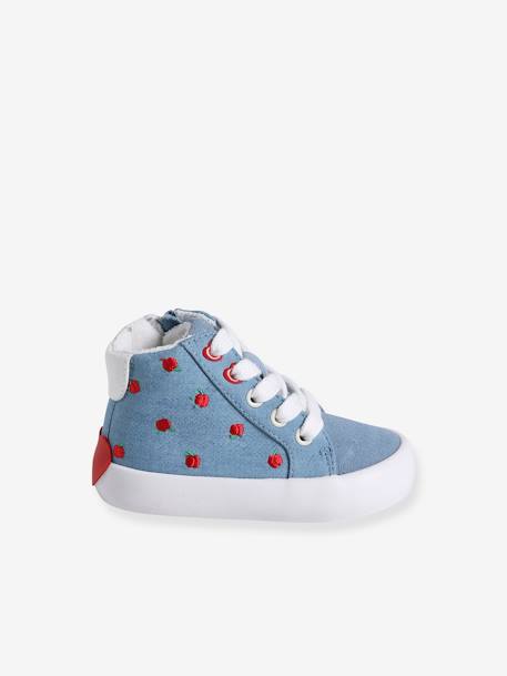 High-Top Trainers with Laces & Zips for Babies printed blue 