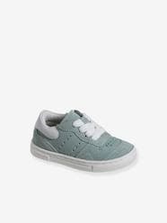 Shoes-Girls Footwear-Trainers-Leather Trainers with Laces & Zip, for Babies