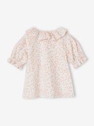 Blouse in Cotton Gauze with Frilled Collar, for Girls