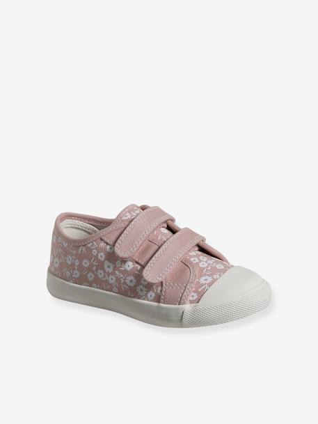 Hook-and-Loop Canvas Trainers for Girls, Designed for Autonomy printed pink 