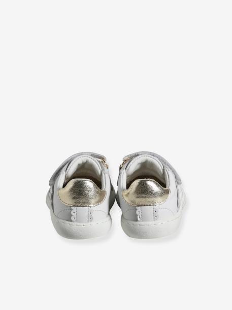 Hook-&-Loop Trainers in Leather for Babies navy blue+white 