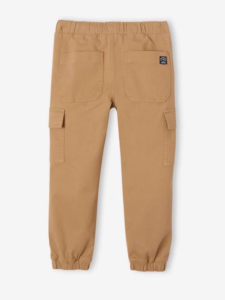 Pull-On Cargo-Type Trousers for Boys crystal blue+Dark Green+taupe 