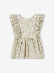 -Occasion Wear Ruffled Blouse with Floral Print for Girls