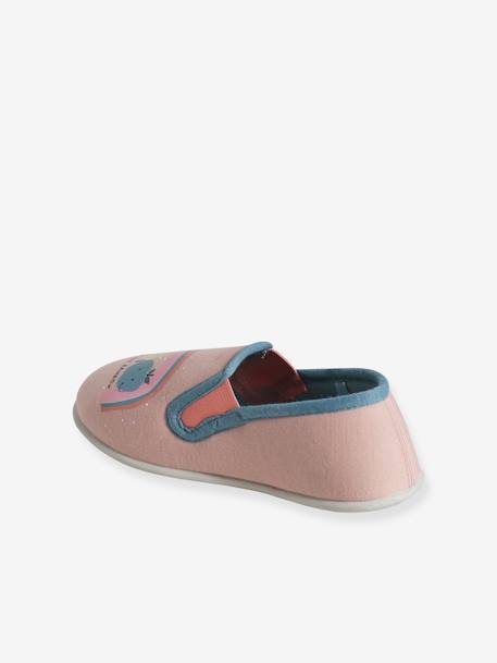 Elasticated Slippers in Canvas for Children apricot+pale pink 