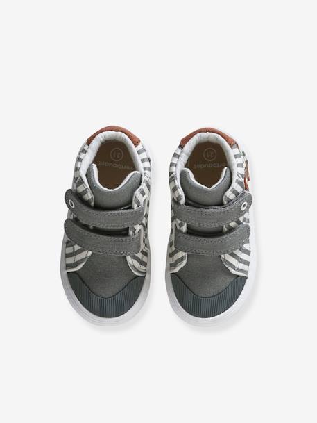 High-Top Trainers with Hook-&-Loop Fasteners for Babies striped grey 