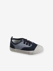 Shoes-Boys Footwear-Trainers-Trainers in Striped Fabric with Elasticated Laces, for Babies