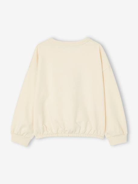 Oversized Sports Sweatshirt for Girls ecru 