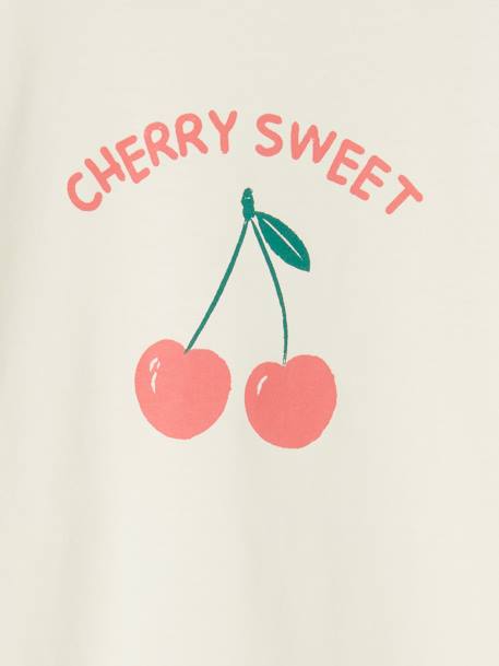 T-Shirt with Message, for Girls fir green+red+strawberry+vanilla 