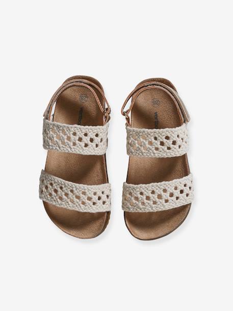 Sandals with Crochet-Effect Straps for Children beige 