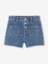 -Denim Shorts, Frayed Hems, for Girls