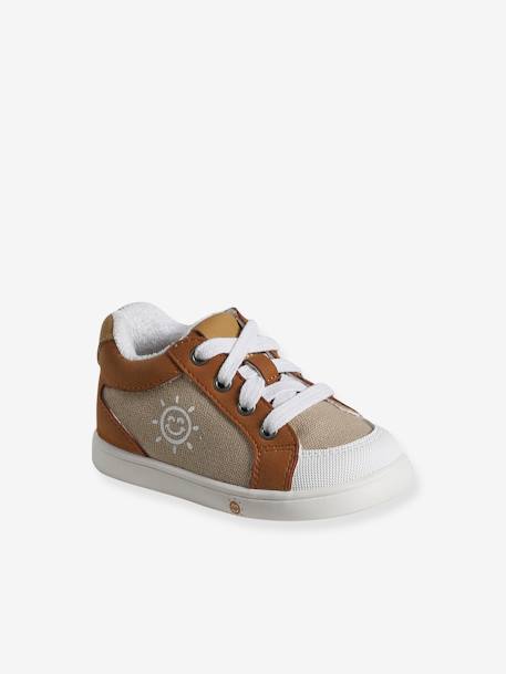 High-Top Trainers with Laces & Zips for Babies beige 