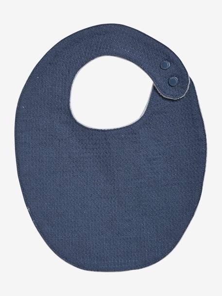 Pack of 2 Bibs for Newborn Babies printed blue+terracotta 