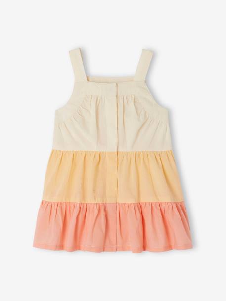 Strappy Colourblock Dress for Babies peach 