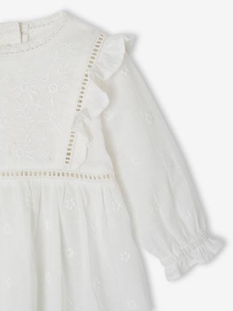 Occasion Wear Ensemble for Babies: Dress, Bloomers and Bonnet white 