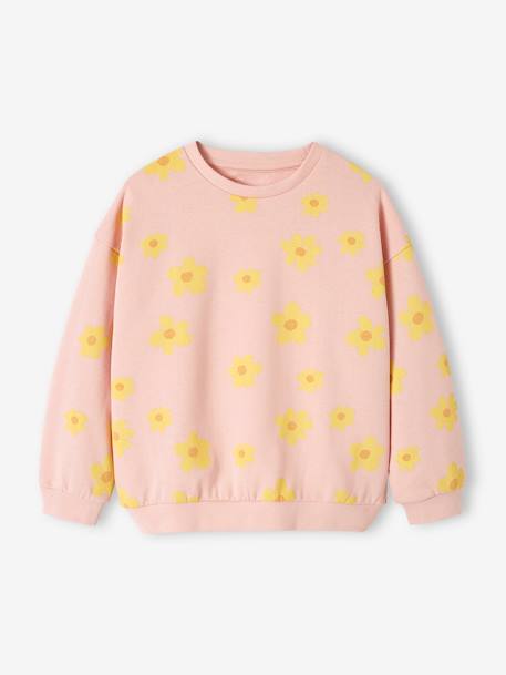 Sweatshirt + Leggings Combo for Girls ecru+rose 