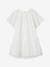 Occasion Wear Dress with Glittery Tulle & Butterfly Sleeves for Girls ecru 