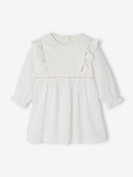 Occasion Wear Ensemble for Babies: Dress, Bloomers and Bonnet white 