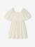 Occasion Wear Dress in Relief Fabric with Smocking for Girls sage green+vanilla 