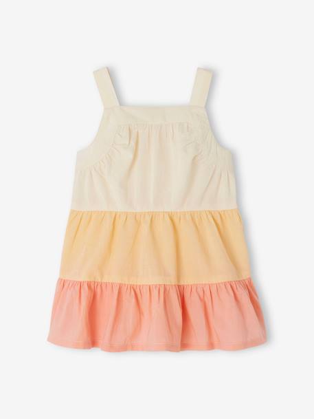 Strappy Colourblock Dress for Babies peach 