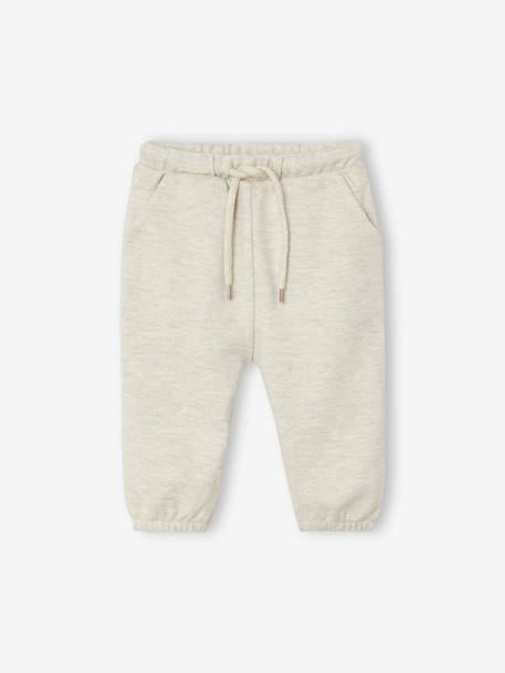 Sweatshirt & Harem-Style Trousers Fleece Combo for Babies blush+marl beige 