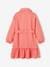 Shirt Dress with Ruffles for Girls coral 