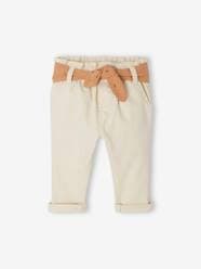 Paperbag Trousers with Belt, for Babies