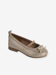 -Ballet Pumps in Metallised Leather for Girls