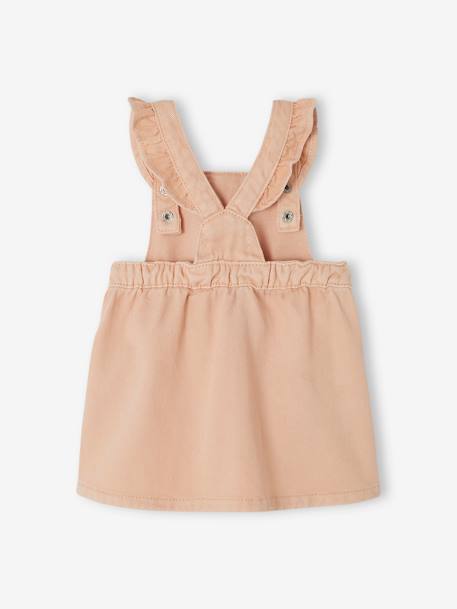 Dungaree Dress with Frilly Straps for Babies rose 